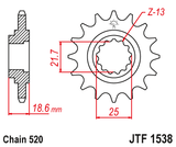 Front sprocket JT JTF1538,15