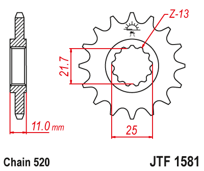 Front sprocket JT JTF1581,14