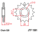 Front sprocket JT JTF1581,16