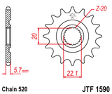 Front sprocket JT JTF1590,12