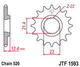 Front sprocket JT JTF1593,14
