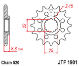 Front sprocket JT JTF1901,12