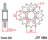 Front sprocket JT JTF1904,17