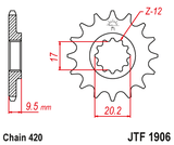 Front sprocket JT JTF1906,12