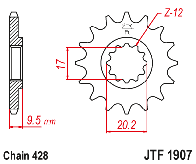 Front sprocket JT JTF1907,14