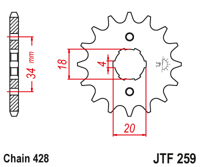 Front sprocket JT JTF259,15