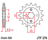 Front sprocket JT JTF276,16