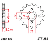 Front sprocket JT JTF281,15