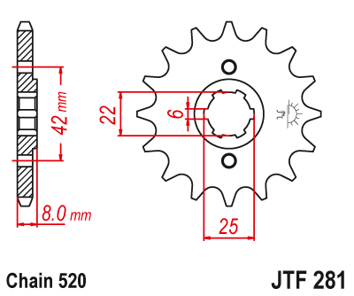 Front sprocket JT JTF281,15