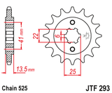 Front sprocket JT JTF293,15