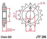 Front sprocket JT JTF296,16