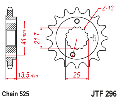 Front sprocket JT JTF296,16