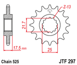 Front sprocket JT JTF297,15