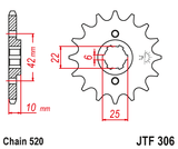 Front sprocket JT JTF306,15