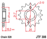 Front sprocket JT JTF308,15