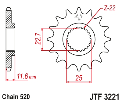 Front sprocket JT JTF3221,11