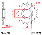 Front sprocket JT JTF3221,12