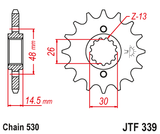 Front sprocket JT JTF339,15