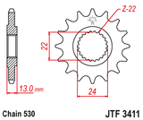 Front sprocket JT JTF3411,16