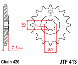 Front sprocket JT JTF413,12