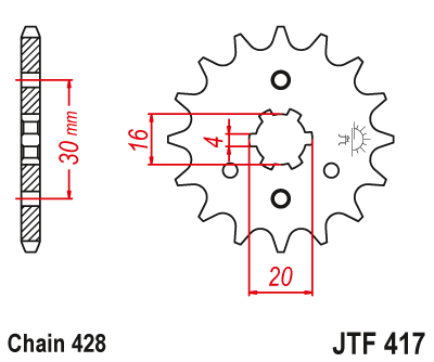 Front sprocket JT JTF417,16