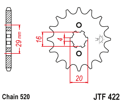 Front sprocket JT JTF422,14