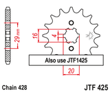 Front sprocket JT JTF425,16