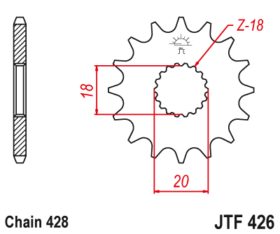 Front sprocket JT JTF426,13