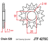 Front sprocket JT JTF427,13SC