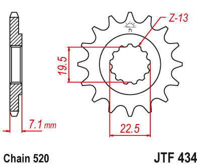 Front sprocket JT JTF434,15
