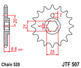 Front sprocket JT JTF507,14