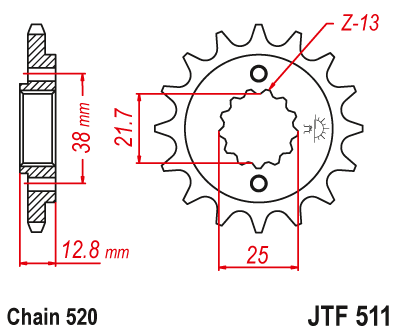 Front sprocket JT JTF511,16