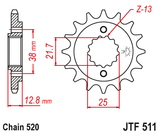 Front sprocket JT JTF511,16