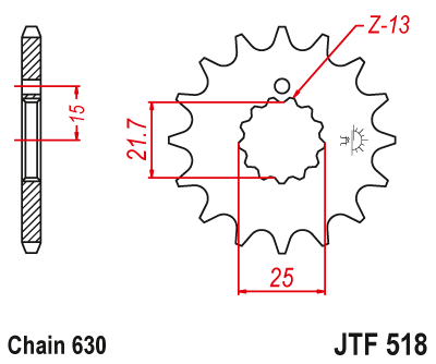 Front sprocket JT JTF518,13