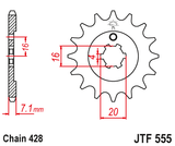Front sprocket JT JTF555,15
