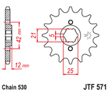 Front sprocket JT JTF571,17
