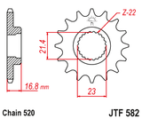 Front sprocket JT JTF582,16