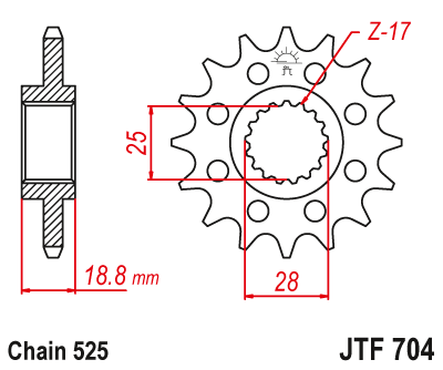 Front sprocket JT JTF704,16