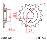 Front sprocket JT JTF736,14