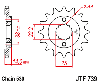 Front sprocket JT JTF739,15