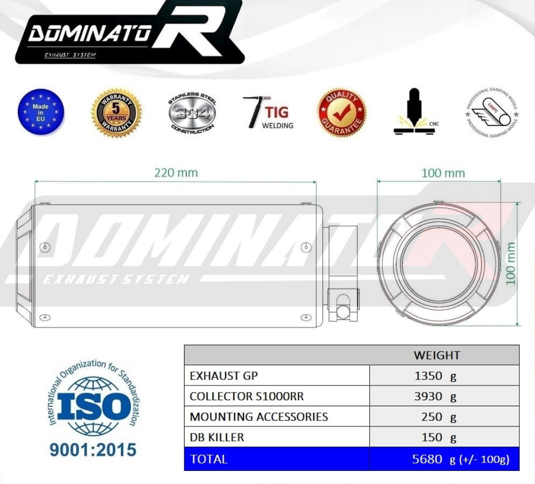 Dominator FULL Exhaust System M1000RR 2021-2022