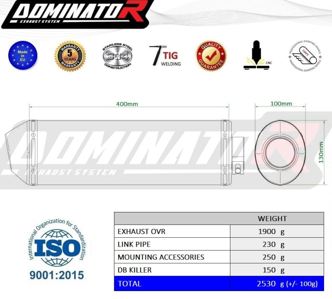 Dominator EU Homologated Exhaust Silencer F700GS 2012 - 2017