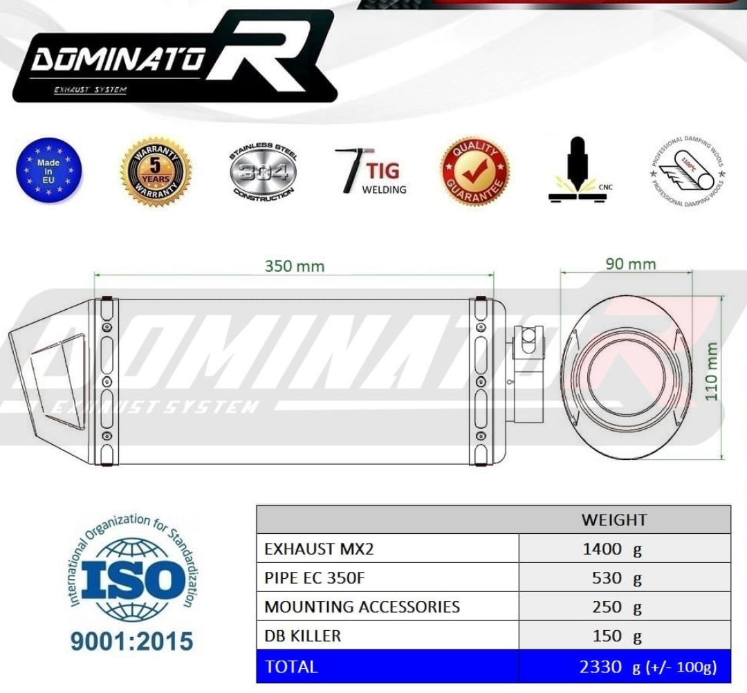 Dominator Exhaust Silencer GAS GAS EC 350 F 2021 - 2022