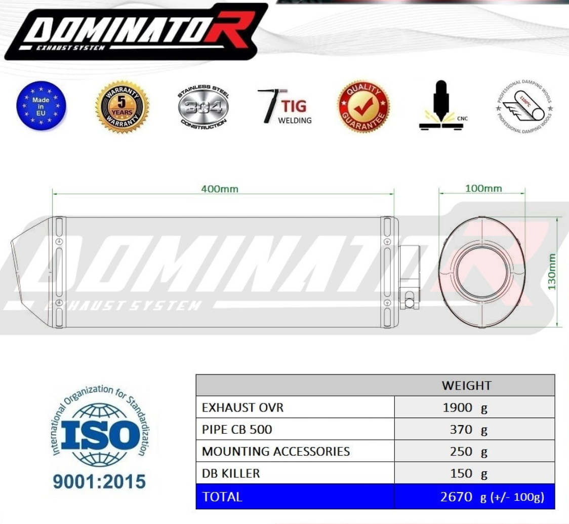 Dominator Exhaust Silencer Honda CB 500 1993 - 2003