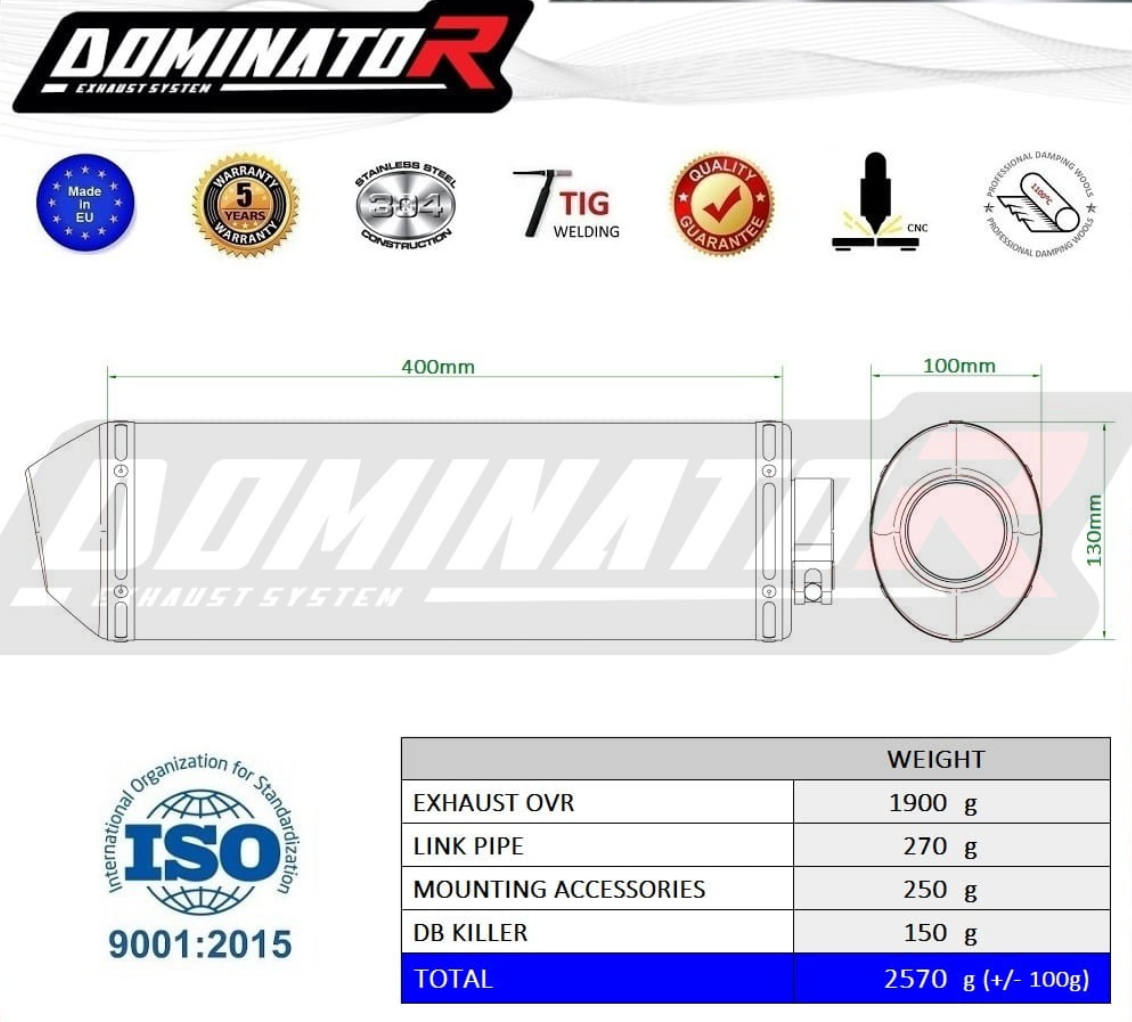 Dominator Exhaust Silencer Honda CB 500 F/X 2016 - 2019