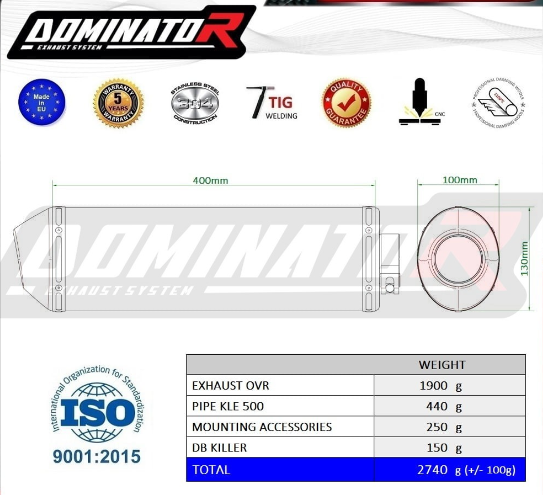 Dominator Exhaust Silencer Kawasaki KLE 500