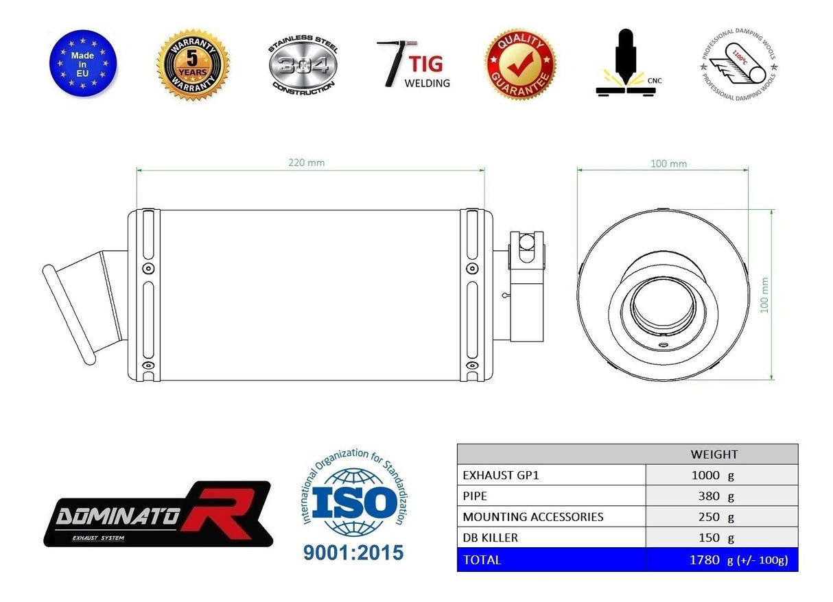 Dominator Exhaust Silencer R1200R 2015-2018