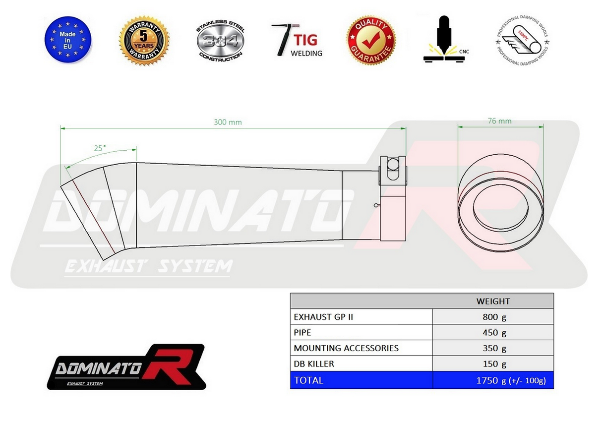 Dominator Exhaust Silencer Honda CBF 500 2004 - 2005