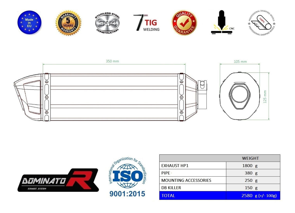 Dominator Exhaust Silencer Kawasaki KLE 500