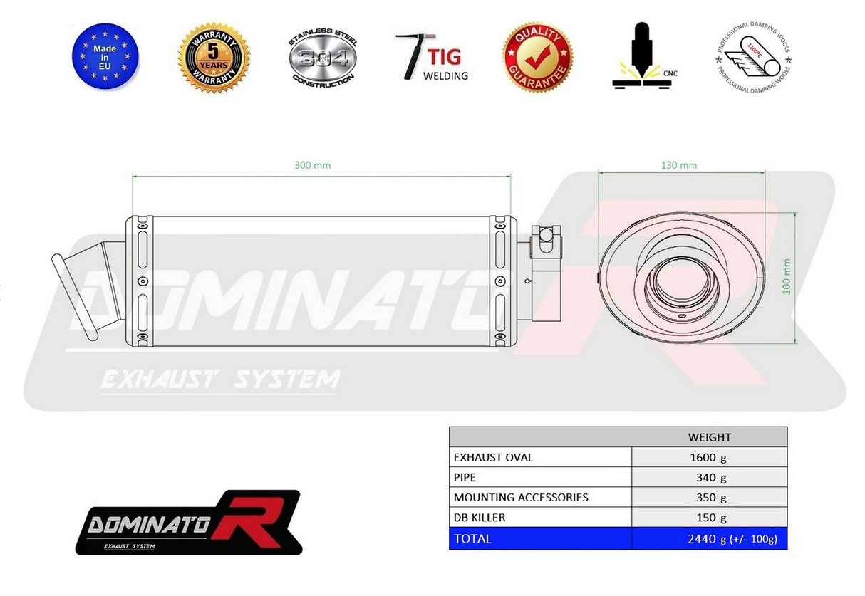 Dominator Exhaust Silencer Kawasaki KLE 650 Versys 2008 - 2014